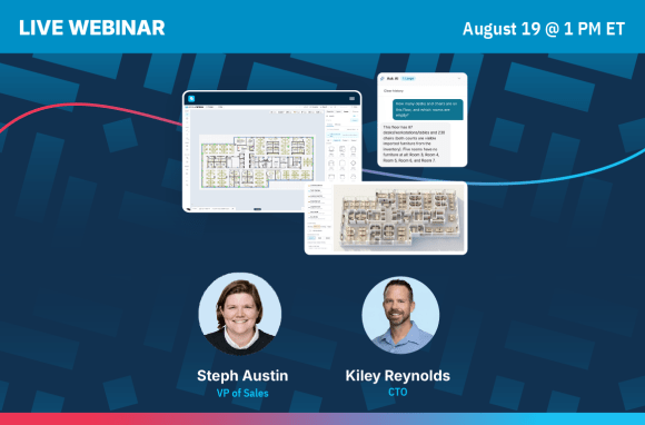 Webinar promotion with event details, software screenshots, and headshots of Steph Austin, VP of Sales, and Kiley Reynolds, CTO. The event is on August 19 at 1 PM ET.